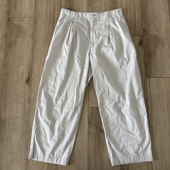 Uniqlo Other - Uniqlo Mens 32 x 26 Cropped Pleated Straight Leg Pants Lightweight